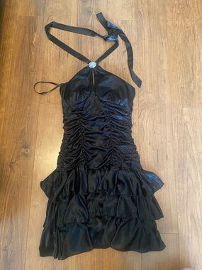 XOXO Black Dress with Halter Neck
